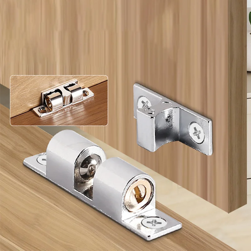 1/5Pcs Double Ball Door Latch Spring Ball Drawer Lock Furniture Cabinet Closet Door Adjustable LatchBrass Door Buckle 43/50/60mm thumbnail 3