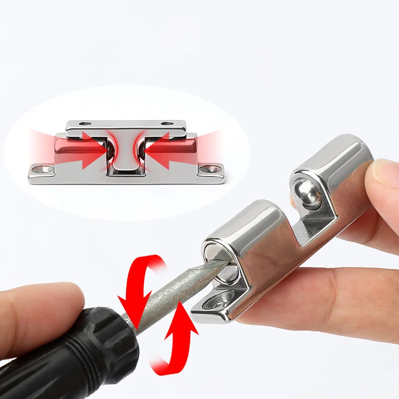1/5Pcs Double Ball Door Latch Spring Ball Drawer Lock Furniture Cabinet Closet Door Adjustable LatchBrass Door Buckle 43/50/60mm thumbnail 4