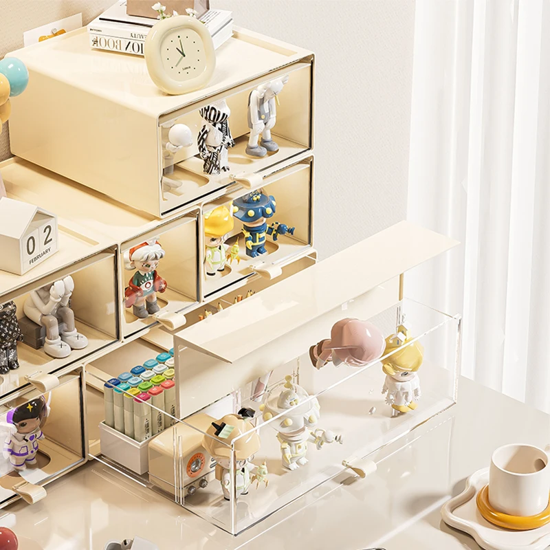 Storage Box with Drawers – Desktop Organizer, Display Case for Collectibles, Office Storage ContainerCustomizable Combination thumbnail 4