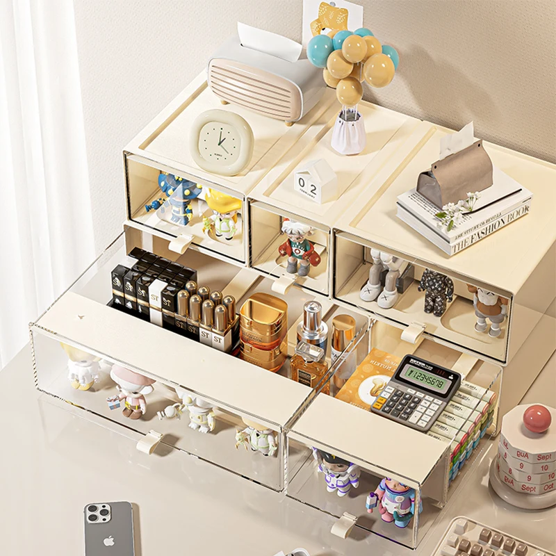 Storage Box with Drawers – Desktop Organizer, Display Case for Collectibles, Office Storage ContainerCustomizable Combination thumbnail 2