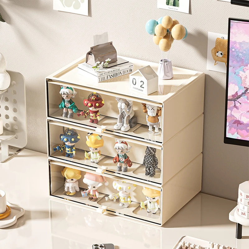 Storage Box with Drawers – Desktop Organizer, Display Case for Collectibles, Office Storage ContainerCustomizable Combination thumbnail 6