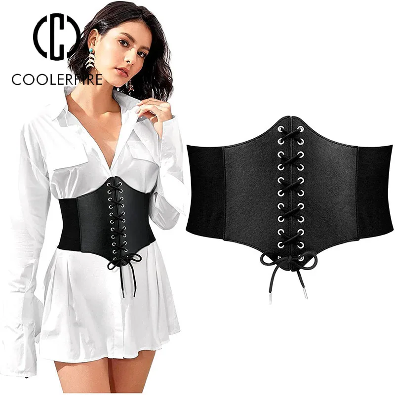 Women Corset belt Cummerbunds Elastic Waist Wide Belts Fashion Casual Luxury Brand Dress Lace Up Loose Tight Chest Waist   AL101 thumbnail 2