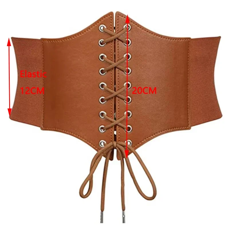 Women Corset belt Cummerbunds Elastic Waist Wide Belts Fashion Casual Luxury Brand Dress Lace Up Loose Tight Chest Waist   AL101 thumbnail 5