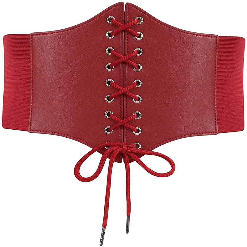Women Corset belt Cummerbunds Elastic Waist Wide Belts Fashion Casual Luxury Brand Dress Lace Up Loose Tight Chest Waist   AL101 thumbnail 4