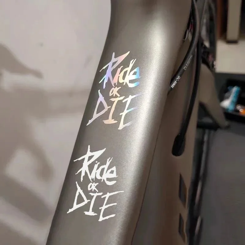 1PC Ride or Die Bike Frame Stickers Bicycle Top Tube Waterproof Vinyl Decals for MTB Bicycle Decorative Motorcycle Accessories thumbnail 3