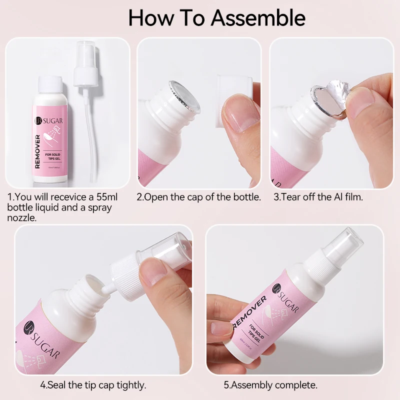UR SUGAR 55ml Remover For Solid Tips Gel False Nail Tips Removing Gel Rhinestone Fake On Nails Dissolve Liquid Manicure Tools thumbnail 5