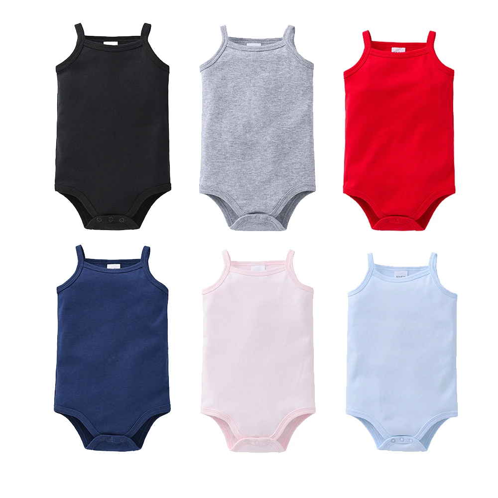 1/3/4/5/6 Pcs Baby Girls Clothes 100%Cotton Solid White Sleeveless Blank Baby Bodysuits body Newborn Jumpsuit Plain 0-24 Months