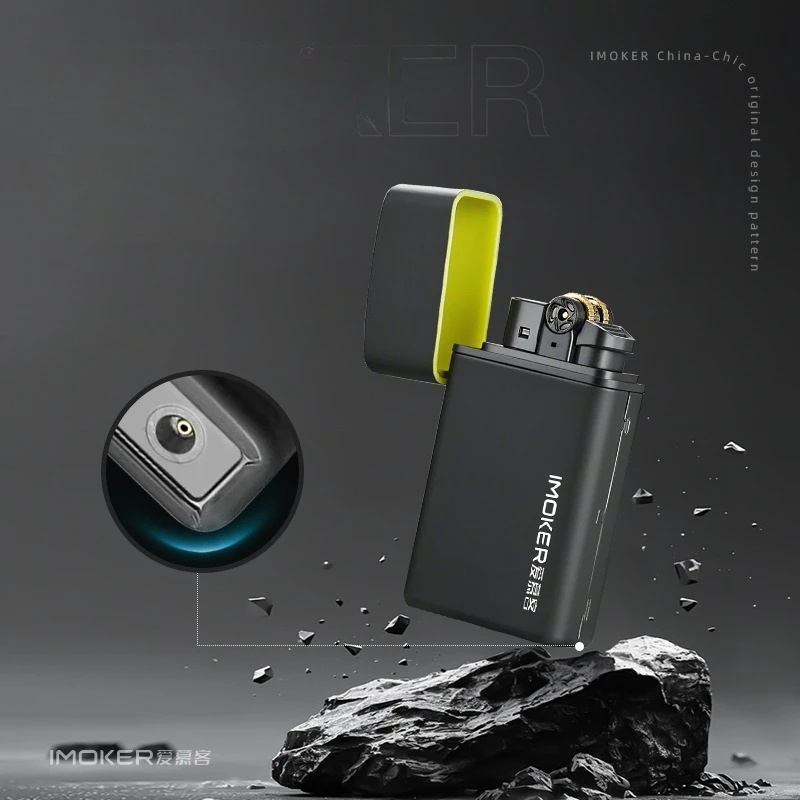 Black Windproof Inflatable Grinding Wheel Lighter Blue Flame Butane Lighter Cigarette Accessories Custom Wholesale Men Gfits thumbnail 3