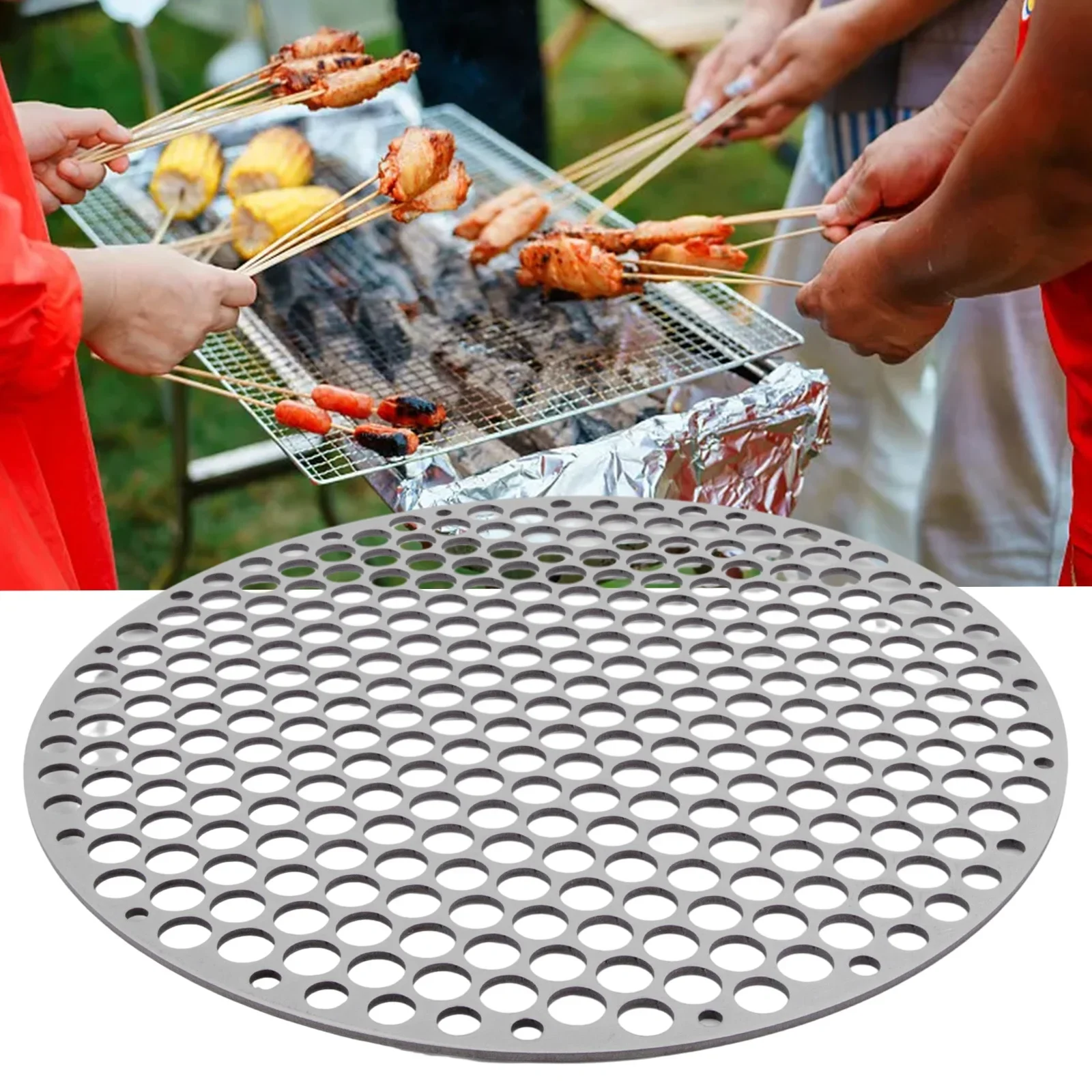 1pc 18/20/28cm Non-stick Stainless Steel Barbecue Net Tea Maker Charcoal Grill Bacon Drainer BBQ Household Barbecue Tools thumbnail 4