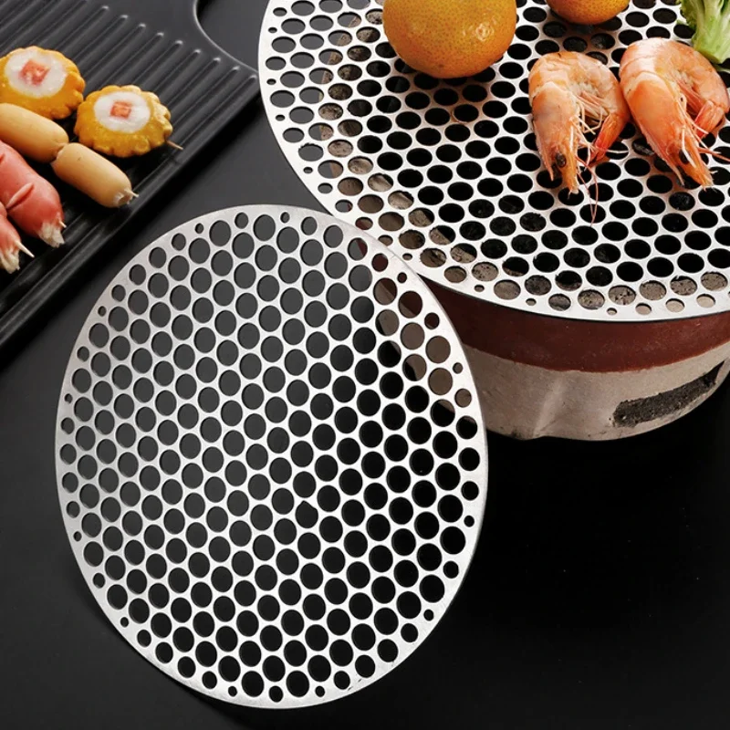 1pc 18/20/28cm Non-stick Stainless Steel Barbecue Net Tea Maker Charcoal Grill Bacon Drainer BBQ Household Barbecue Tools
