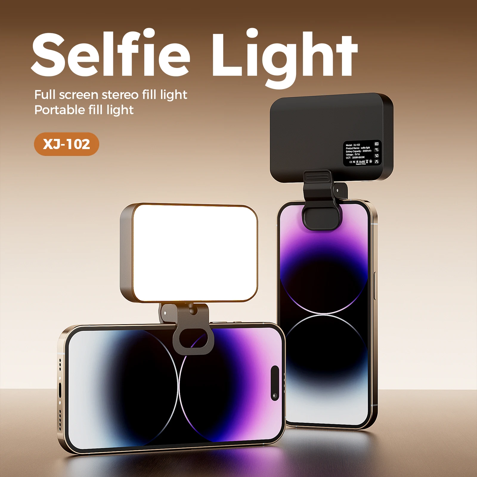 Professional Photography Lighting Rechargeable Clip On Video Light Adjustable for Phone iPhone iPad Laptop Camera Vlog YouTube