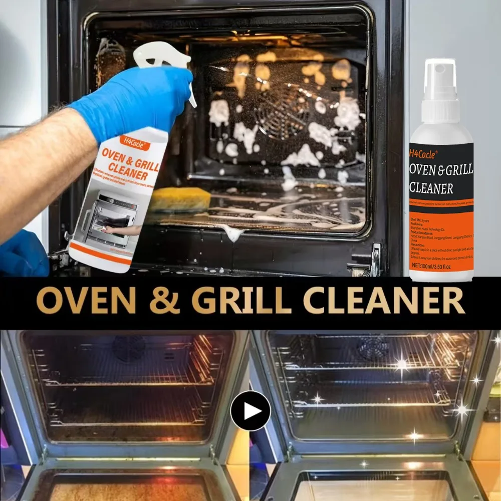 Oven and Grill Cleaner - for Cleaning,Deodorizing & Degreasing,Microwave Oven Kitchen Oil Grease Removal, Blackening Descaling