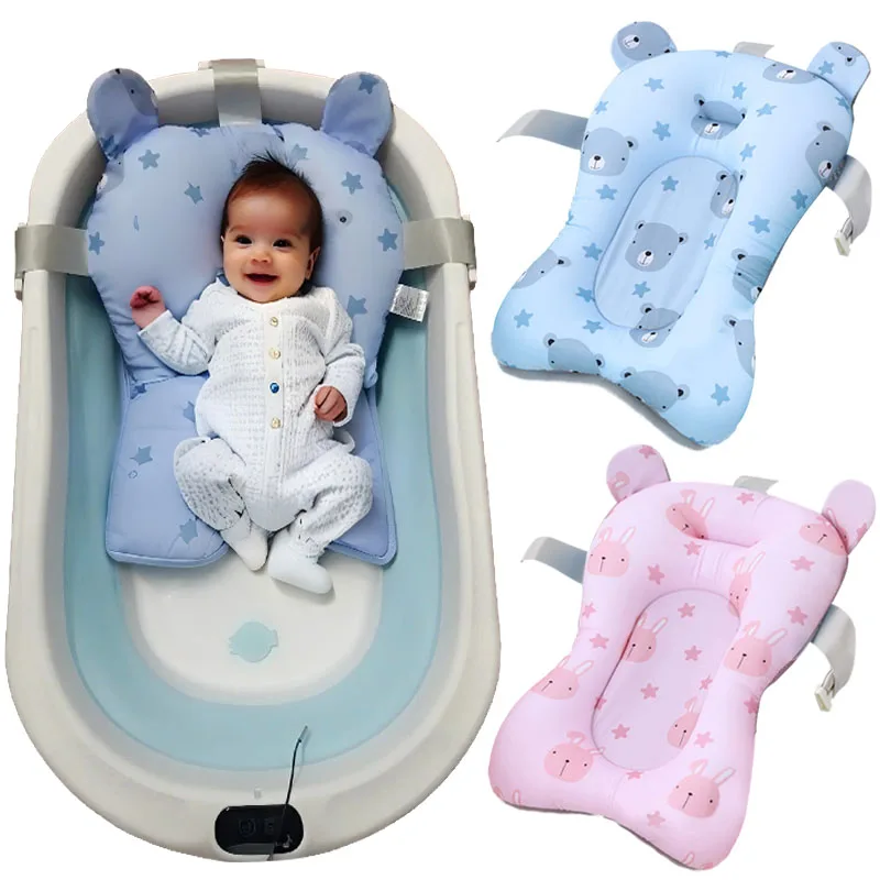 Baby Bear Shower Lying Down Stand Newborn Baby Bath Net Bathtub Sponge Suspended Bath Pad Universal Soft Pillow Care Accessories thumbnail 6