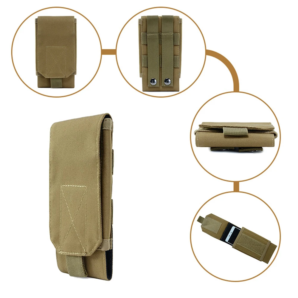 1Pc Outdoor Molle System Tactical Camouflage Mini Nylon Waist Pack 6in Phone Holder Sport Waist Bag Outdoor Sports Phone Bag thumbnail 3
