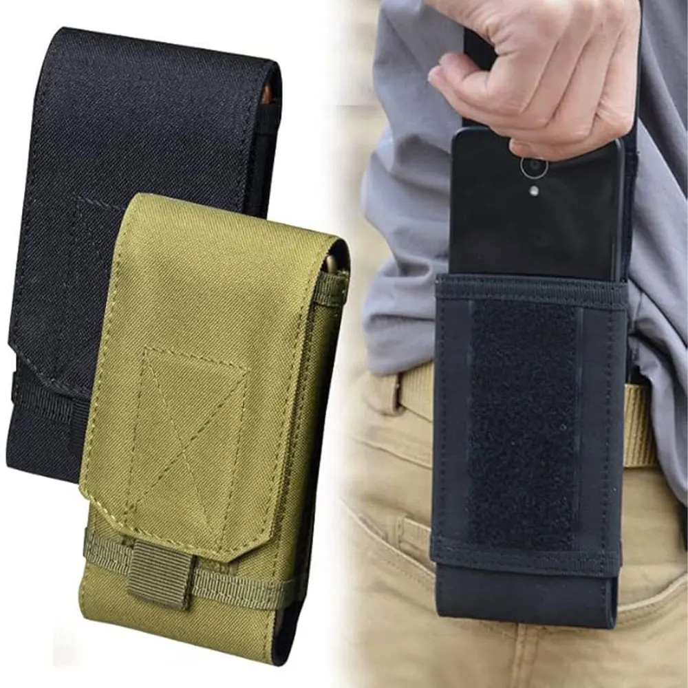 1Pc Outdoor Molle System Tactical Camouflage Mini Nylon Waist Pack 6in Phone Holder Sport Waist Bag Outdoor Sports Phone Bag thumbnail 4