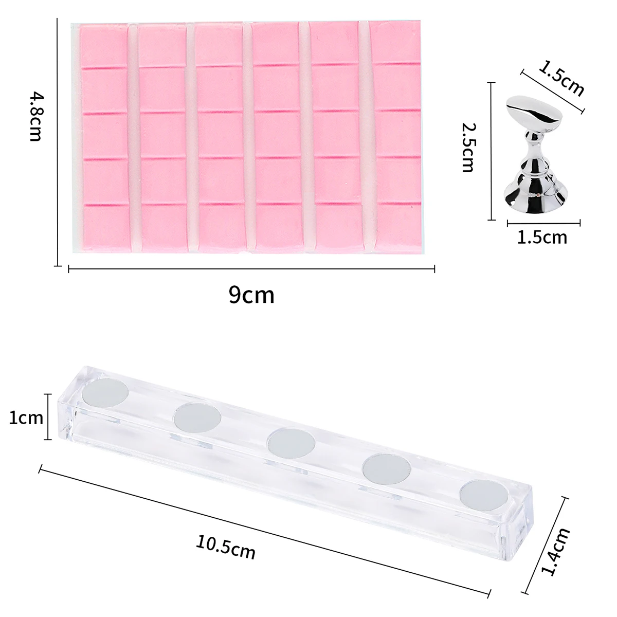 Nail Stand Set for Press On Nail Display Practice Art Magnetic Fake Nail Holder for Painting NailsStand with Reusable Putty Clay thumbnail 6