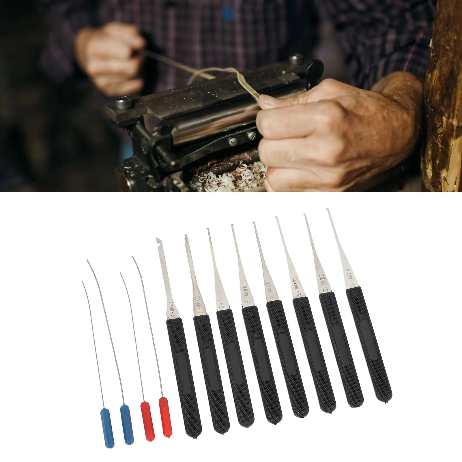 12PCS Lock Pick Set Locksmith Supplies Broken Key Auto Extractor Remove Hooks Stainless Steel DIY Hand Tools Hardware thumbnail 6