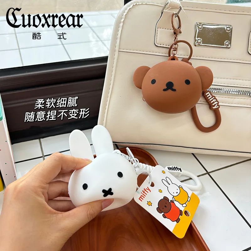 Kawaii Cute Miffy Rabbit Boris Bear Silicone Coin Purse Cartoon Anime Mini Earphone Bag Coin Storage Bag Girl Gift thumbnail 2