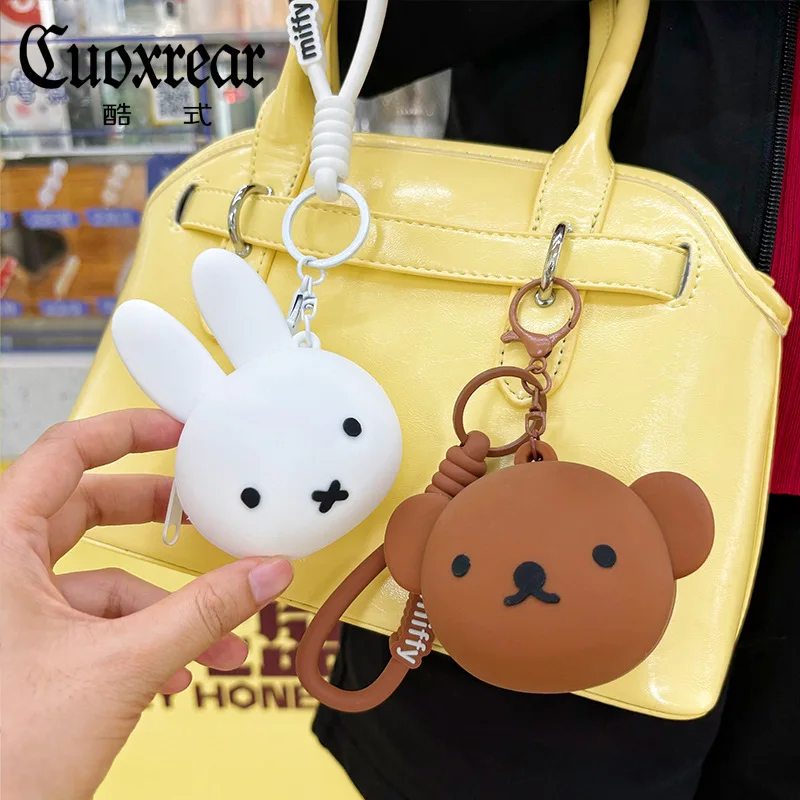 Kawaii Cute Miffy Rabbit Boris Bear Silicone Coin Purse Cartoon Anime Mini Earphone Bag Coin Storage Bag Girl Gift thumbnail 3