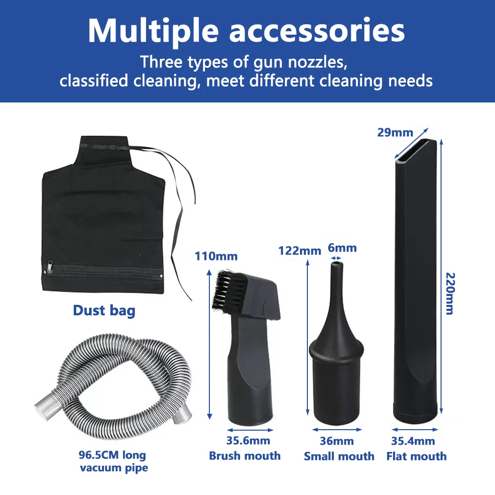 2 In 1 Dual Function Air Duster Compressor Air Vacuum Blow Suction Guns Kit Pneumatic Car Blowing Vacuum Cleaner Pneumatic Tools thumbnail 2