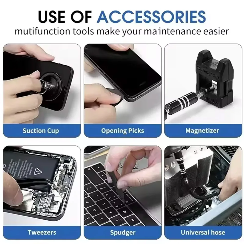 115 in1 Precision Screwdriver Kit, Includes Magnetic Tips, Ideal for Electronics and Laptop Repairs, Professional Nut Driver New thumbnail 6