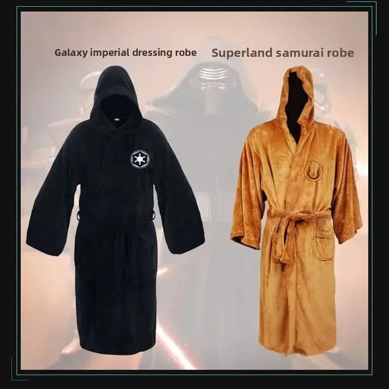 Men's Cosplay Jedi Knight Sleepwear Galaxy Empire Robe Battle Robe Updated Version Winter Home Clothes Pyjamas Robe