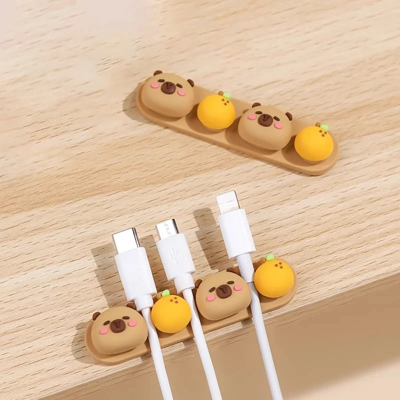 Cute Kawaii Cable Clips Desktop Wire Management Cable Arrangement Protector Fixations for Earphone USB Mouse Cord Organizers thumbnail 4
