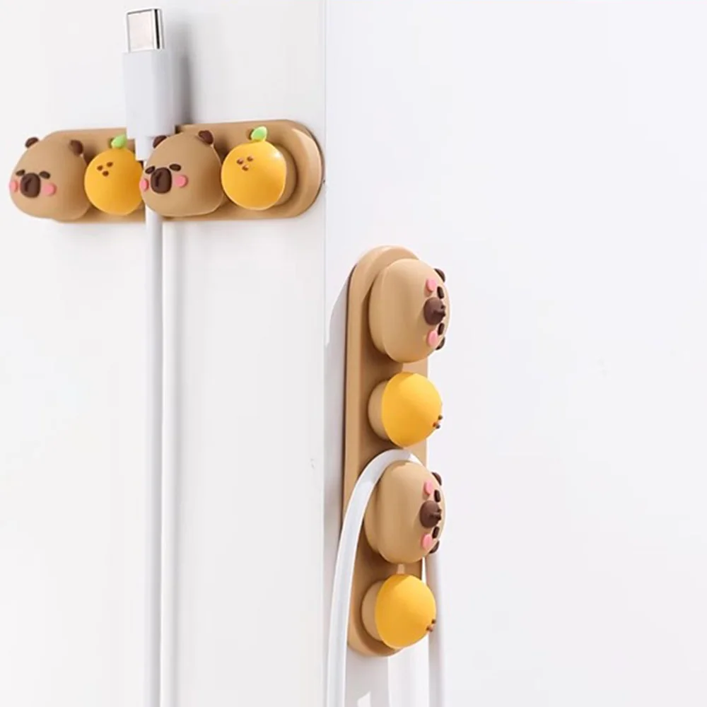 Cute Kawaii Cable Clips Desktop Wire Management Cable Arrangement Protector Fixations for Earphone USB Mouse Cord Organizers thumbnail 5