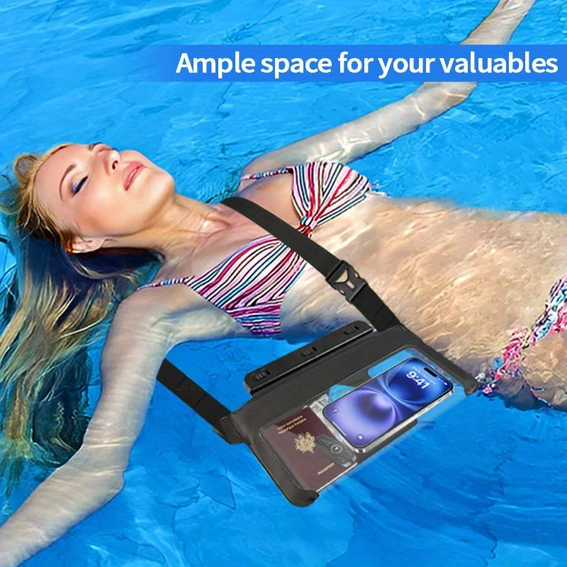 HAISSKY 3 Clips Wateproof Waist Swimming Bags Men Women Outdoor Travel Phone Earphone Cards Storage Waist Pack For iPhone Xiaomi thumbnail 6