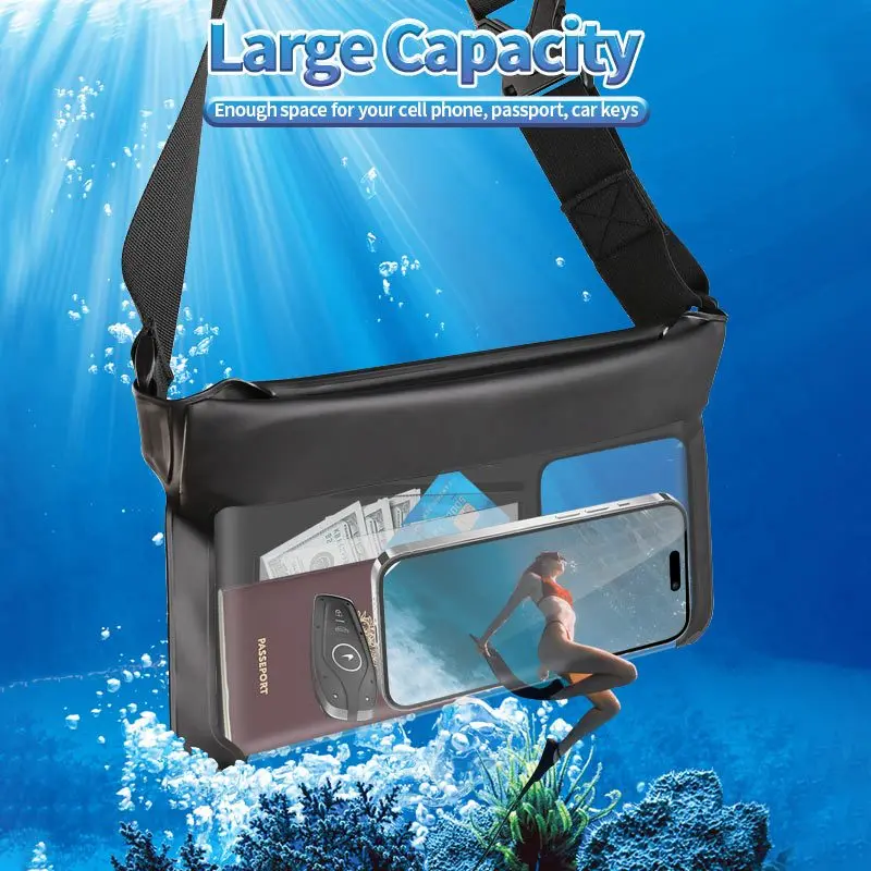 HAISSKY 3 Clips Wateproof Waist Swimming Bags Men Women Outdoor Travel Phone Earphone Cards Storage Waist Pack For iPhone Xiaomi thumbnail 3