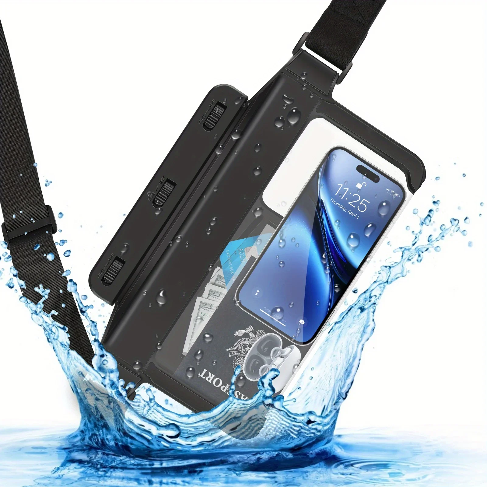 HAISSKY 3 Clips Wateproof Waist Swimming Bags Men Women Outdoor Travel Phone Earphone Cards Storage Waist Pack For iPhone Xiaomi thumbnail 2