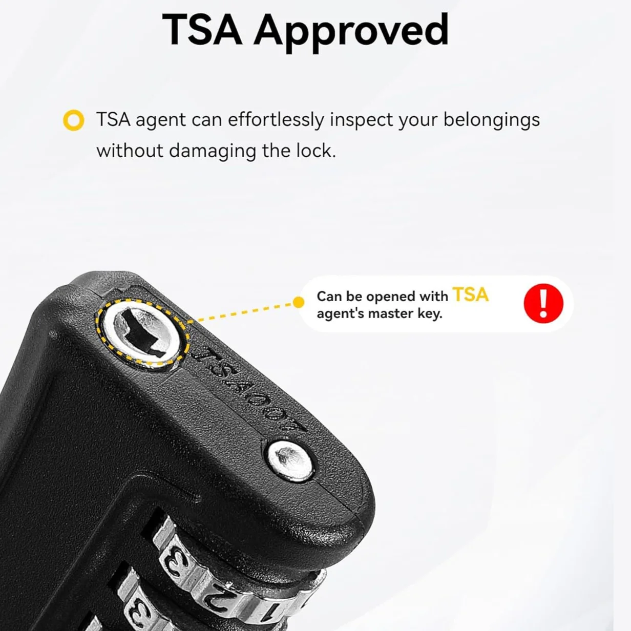 4 Pack TSA Customs Code Lock for Travel Luggage Password Changeable black Lock Contrast Design Padlock 3 Digit Combination Lock thumbnail 5