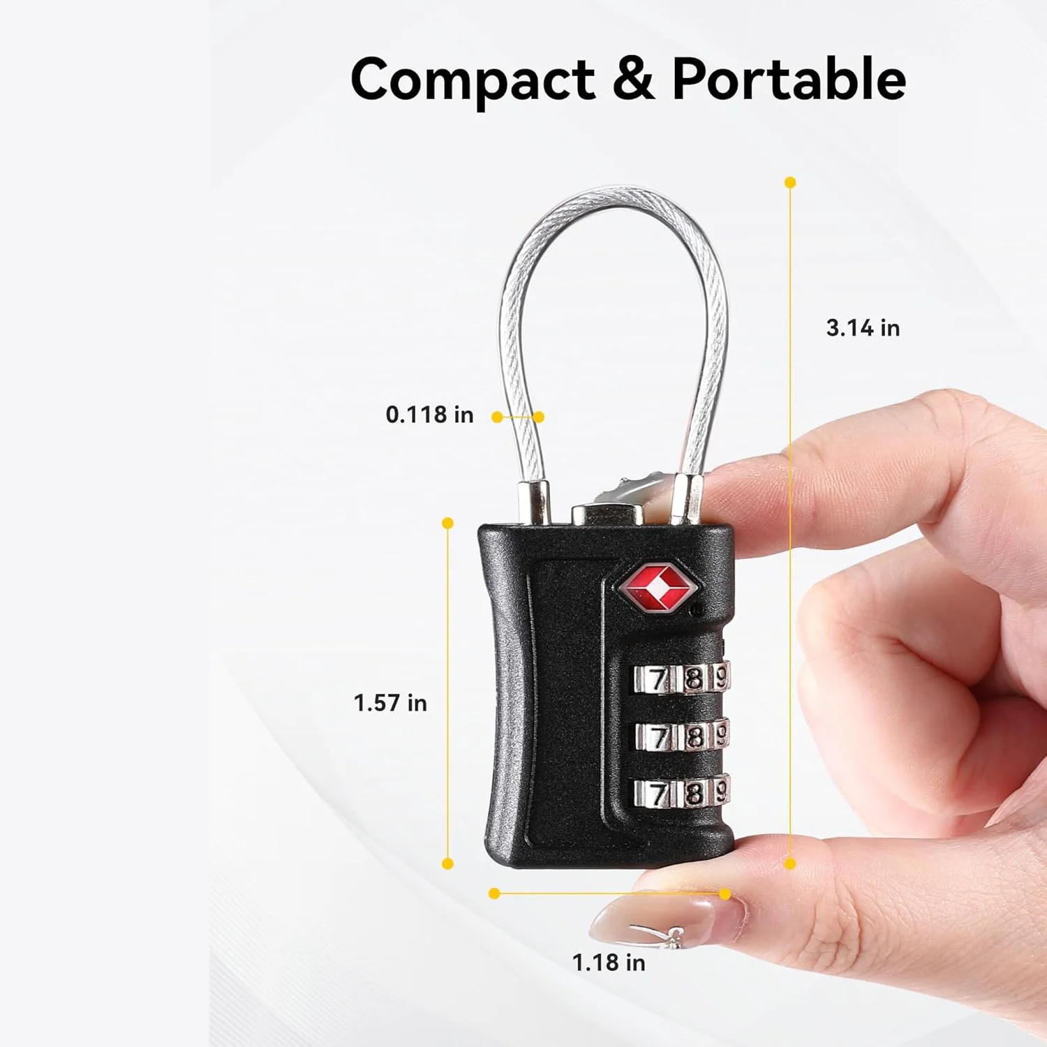 4 Pack TSA Customs Code Lock for Travel Luggage Password Changeable black Lock Contrast Design Padlock 3 Digit Combination Lock thumbnail 4