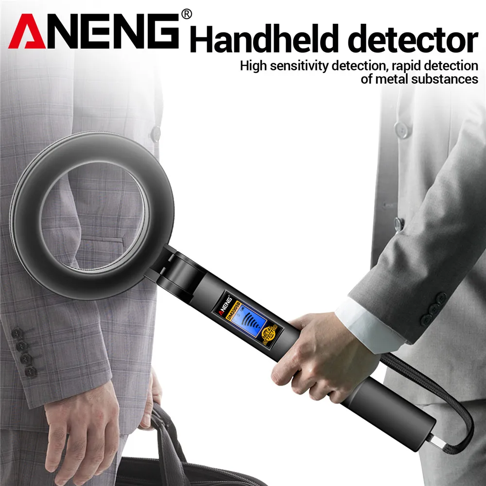 ANENG DM3005B Handheld Metal Detector Rapid Detection Sensing Buzzer Vibration Alarm Blue Backlit Screen LED Foldable Test Tools thumbnail 4
