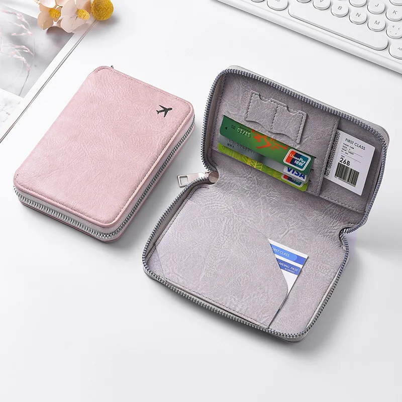 Zipper Document Passport Clip Large Capacity Travel Wallet Ticket Storage Bag Passport Clip thumbnail 2