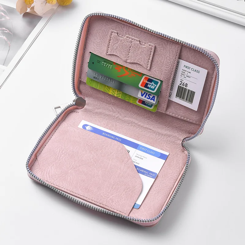 Zipper Document Passport Clip Large Capacity Travel Wallet Ticket Storage Bag Passport Clip thumbnail 4
