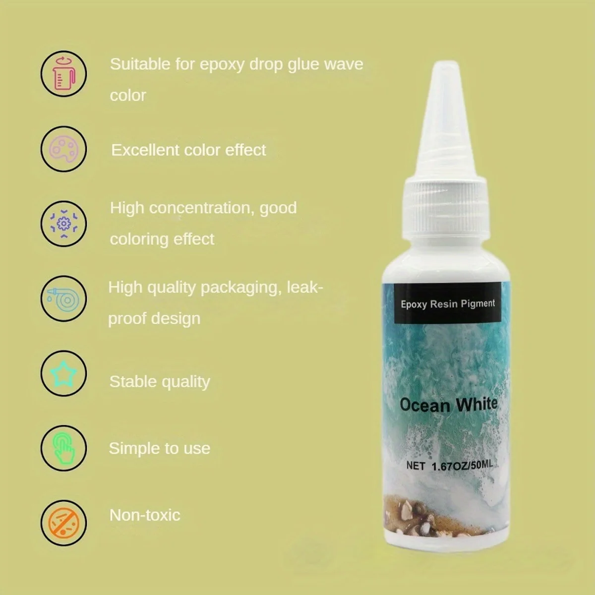 50ml/100ml Marine Wave Epoxy Resin Pigment, UV-resistant Concentrated Paste, suitable for marine design of epoxy resin crafts thumbnail 4