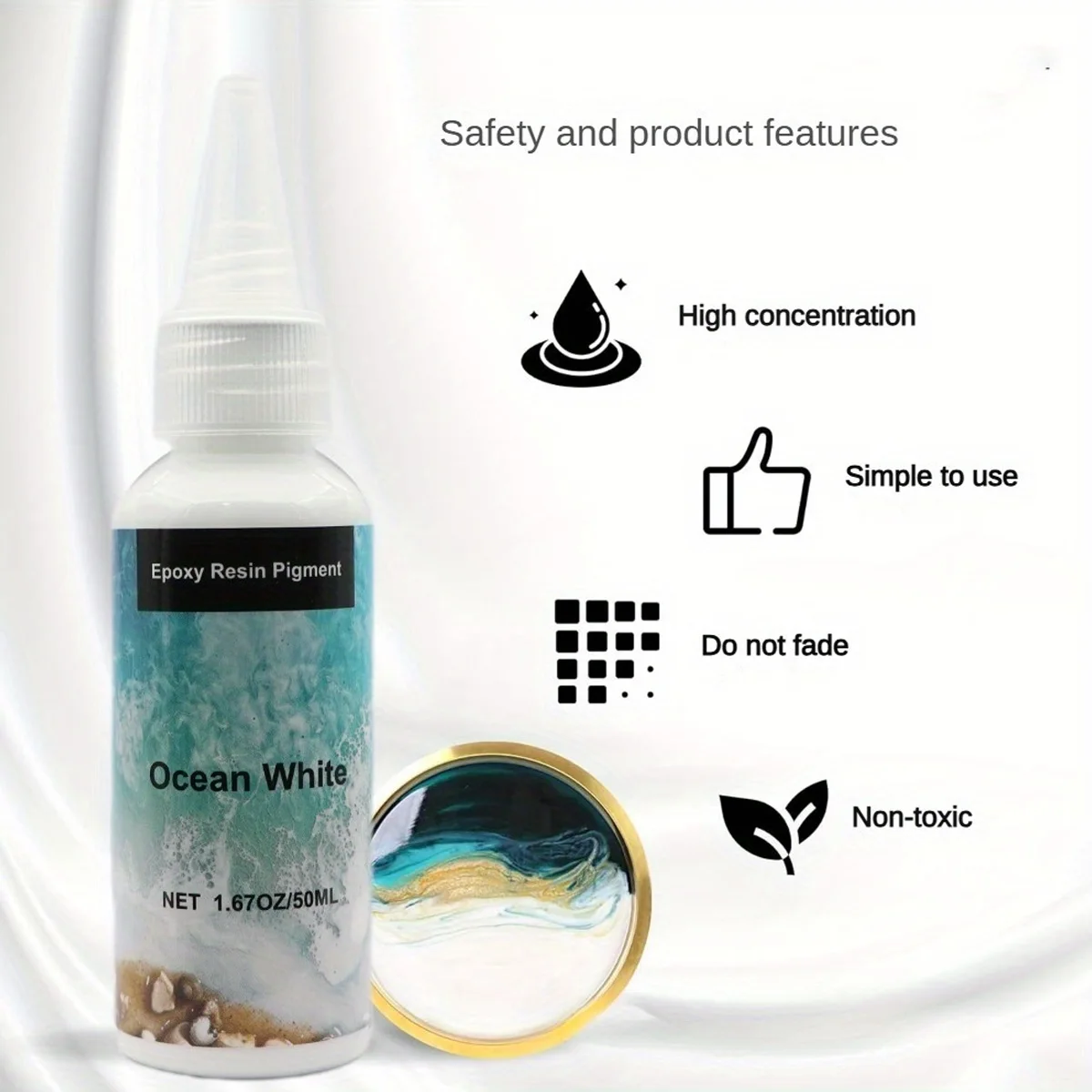 50ml/100ml Marine Wave Epoxy Resin Pigment, UV-resistant Concentrated Paste, suitable for marine design of epoxy resin crafts thumbnail 5