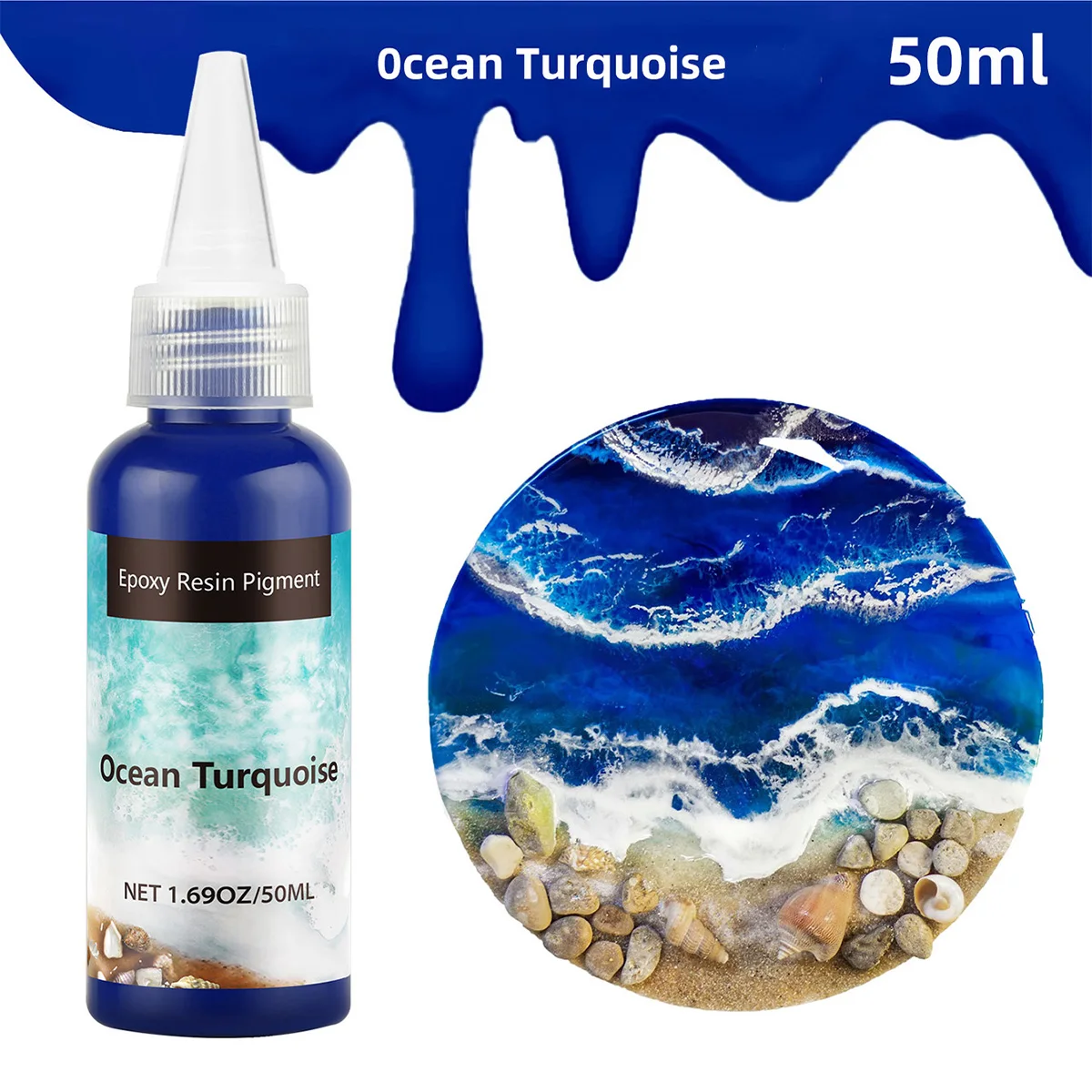 50ml/100ml Marine Wave Epoxy Resin Pigment, UV-resistant Concentrated Paste, suitable for marine design of epoxy resin crafts thumbnail 6