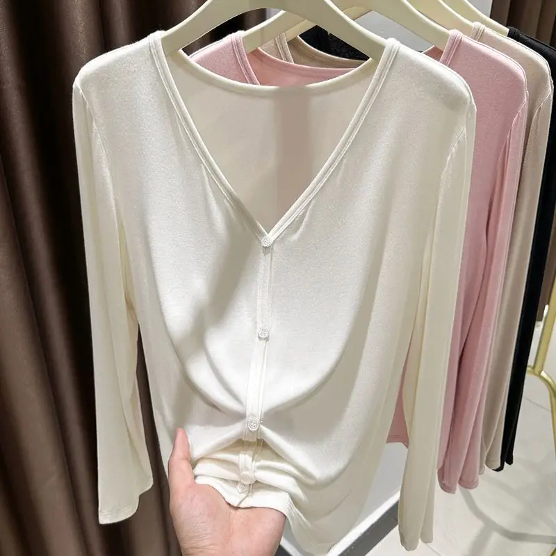 Women's Summer Shawl Sun Protection Clothes Spring Autumn Matching Skirts Camisoles V-neck Cardigans Thin Jackets thumbnail 4