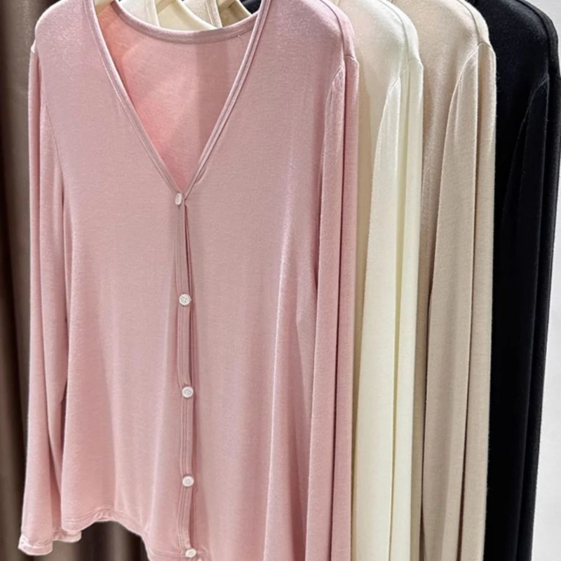 Women's Summer Shawl Sun Protection Clothes Spring Autumn Matching Skirts Camisoles V-neck Cardigans Thin Jackets thumbnail 6