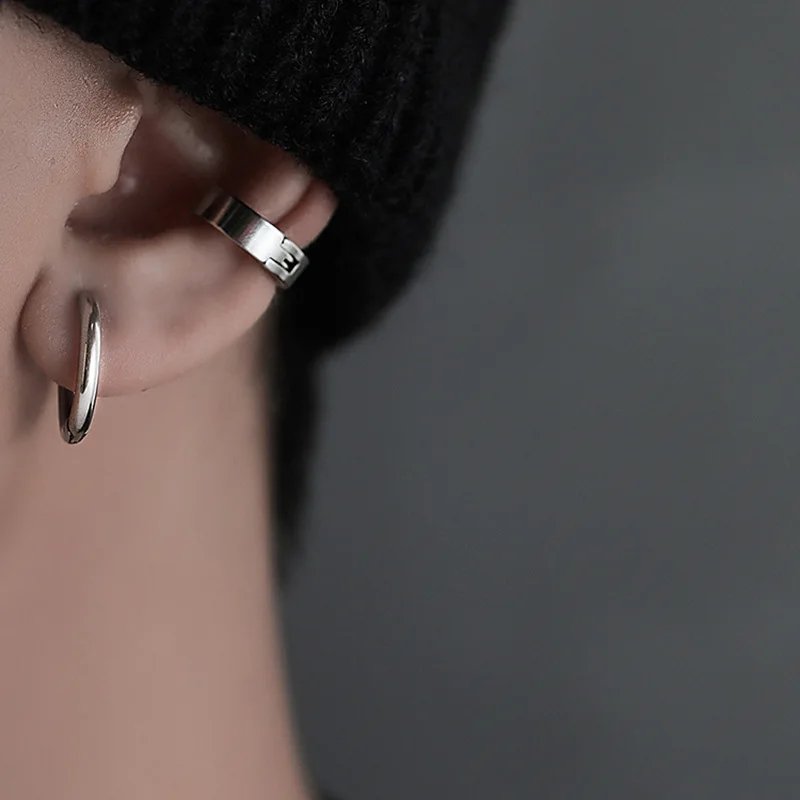 Personalities Clip Earrings Jewelry for Unisex with Hypoallergenic & Punk Stainless Steels Earrings Gifts thumbnail 3