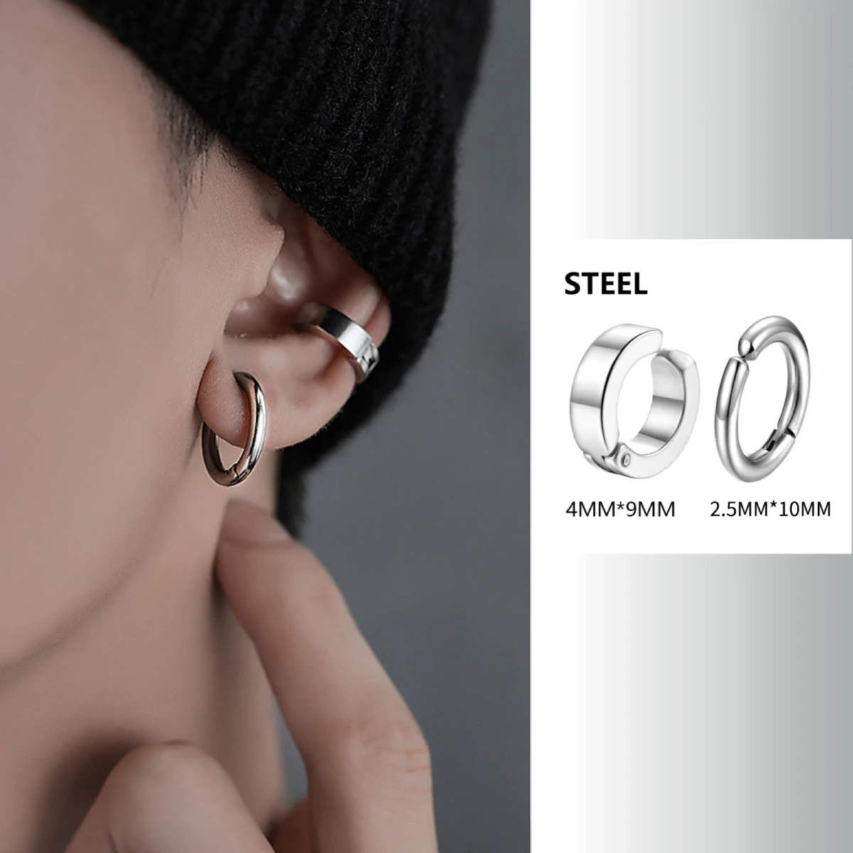 Personalities Clip Earrings Jewelry for Unisex with Hypoallergenic & Punk Stainless Steels Earrings Gifts
