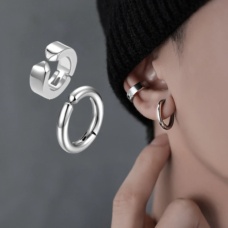 Personalities Clip Earrings Jewelry for Unisex with Hypoallergenic & Punk Stainless Steels Earrings Gifts thumbnail 6