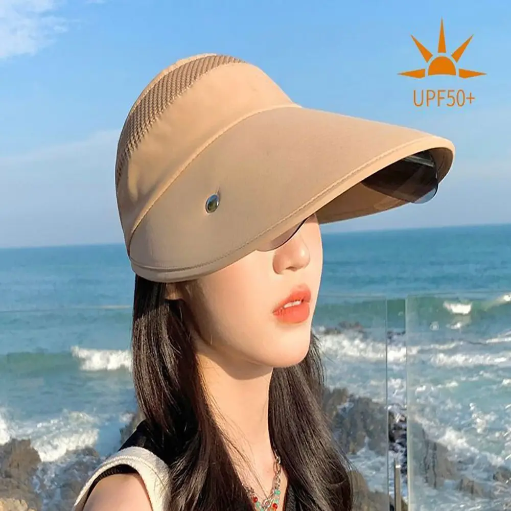 New Outdoor Female Summer Hat Sunscreen Sunglasses Visor Cap Sports Cap Sun Hats Empty Top Hat Anti-UV Beach Hat thumbnail 2