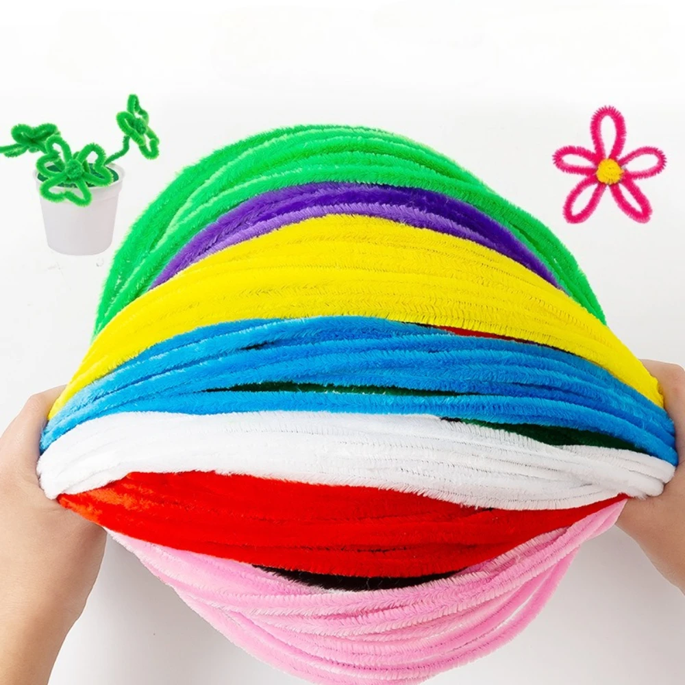 100-1500Pcs Colorful Chenille Stem Pipe Cleaners Plush Twisted Stem Wired Sticks Twist Stick DIY Handcraft Twisting Decorations thumbnail 3