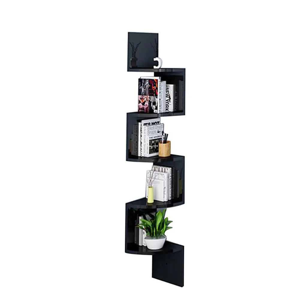5-layer wooden wall rack corner rack wall-mounted bookshelf modern simple home decoration storage thumbnail 6