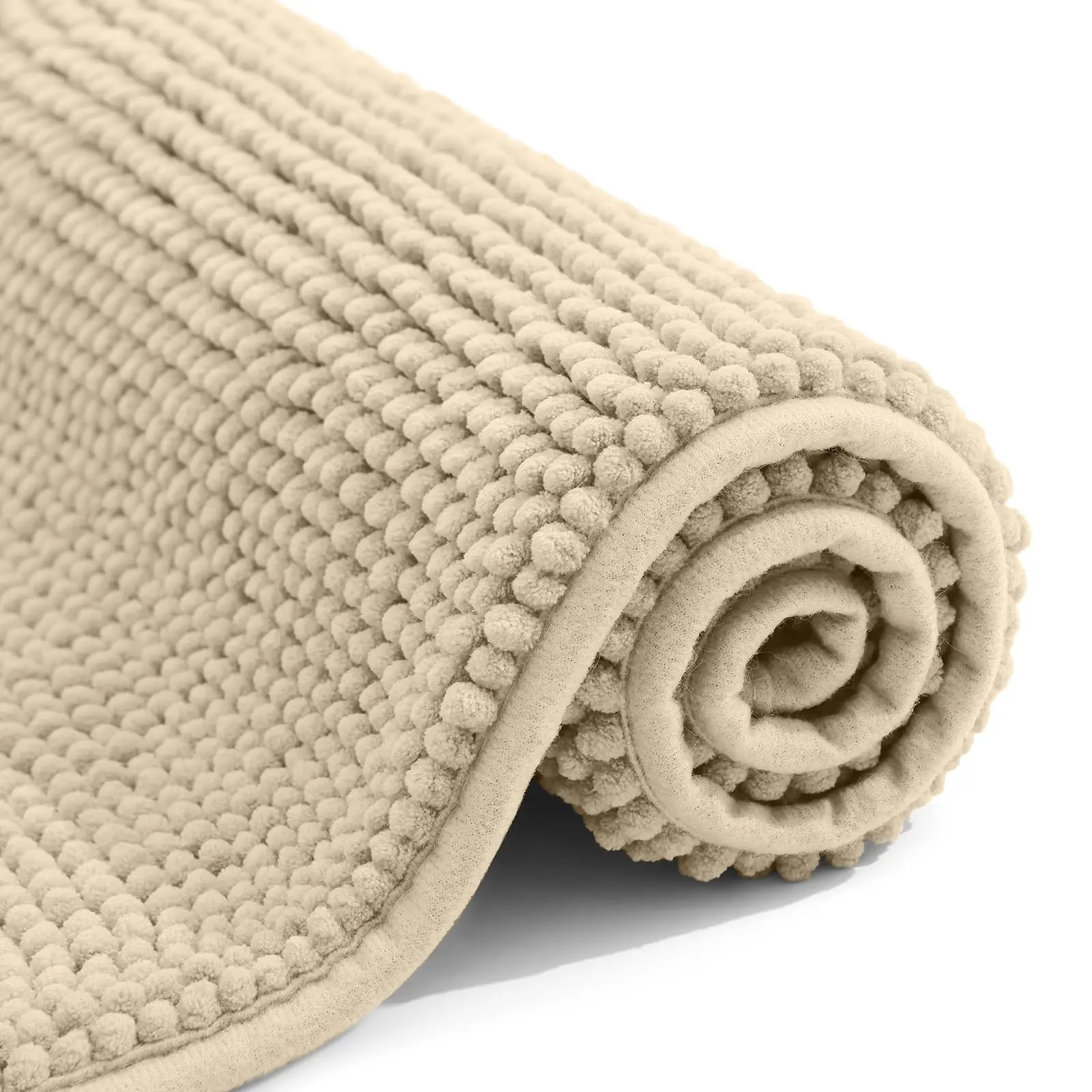 Olanly Chenille Bath Mats Extra Soft Comfort Bathroom Mats Super Absorbent Non Slip Fluffy Mats Machine-Washable Dry Bath Rugs