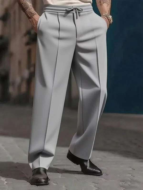 Hot selling Spring and Autumn men's fashionable casual solid color pants, loose tight rope straight leg pants thumbnail 4