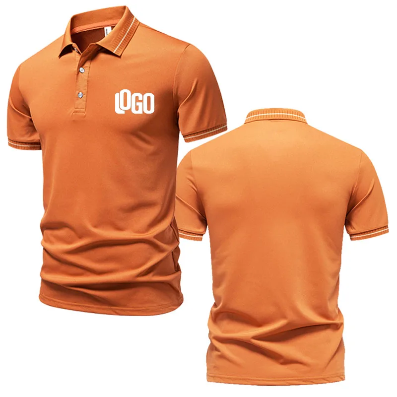 Summer men's and women's polo shirts custom logo embroidery printing polyester clothing private group company design top DIY wor thumbnail 5